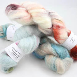 Cowgirl Blues Fluffy Mohair Gradient Håndfarvet