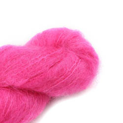 Cowgirl Blues Fluffy Mohair Solids Håndfarvet 32-Hot Pink