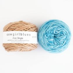 Cowgirl Blues Aran Single solids handgefärbt Auslauf